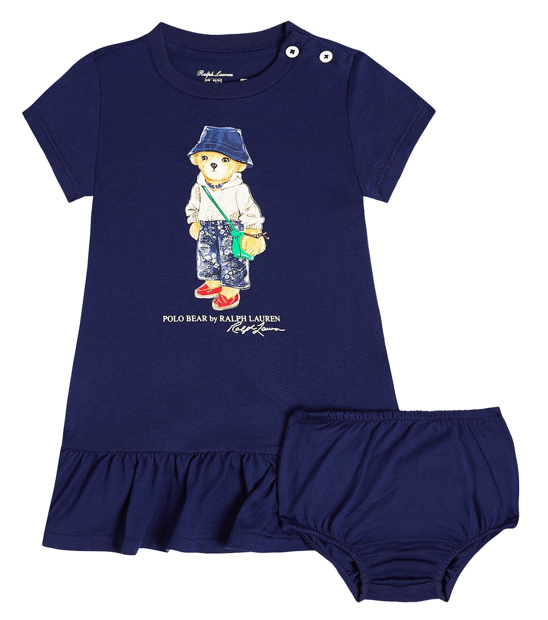 Baby Polo Bear cotton dress and bloomers set | Polo Ralph Lauren Kids