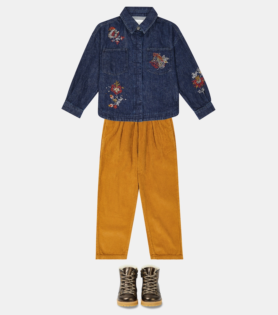 Bestickte Hemdjacke Florencia aus Denim | The New Society