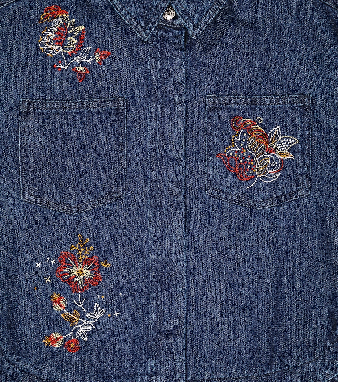 Bestickte Hemdjacke Florencia aus Denim | The New Society