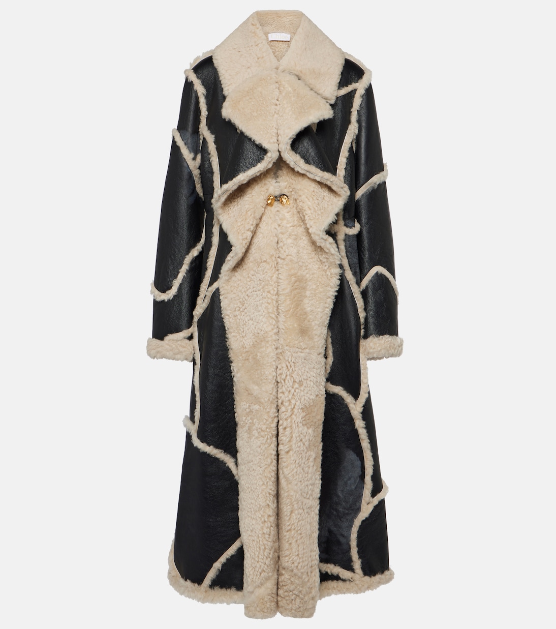 Mantel aus Shearling und Leder | Chloé