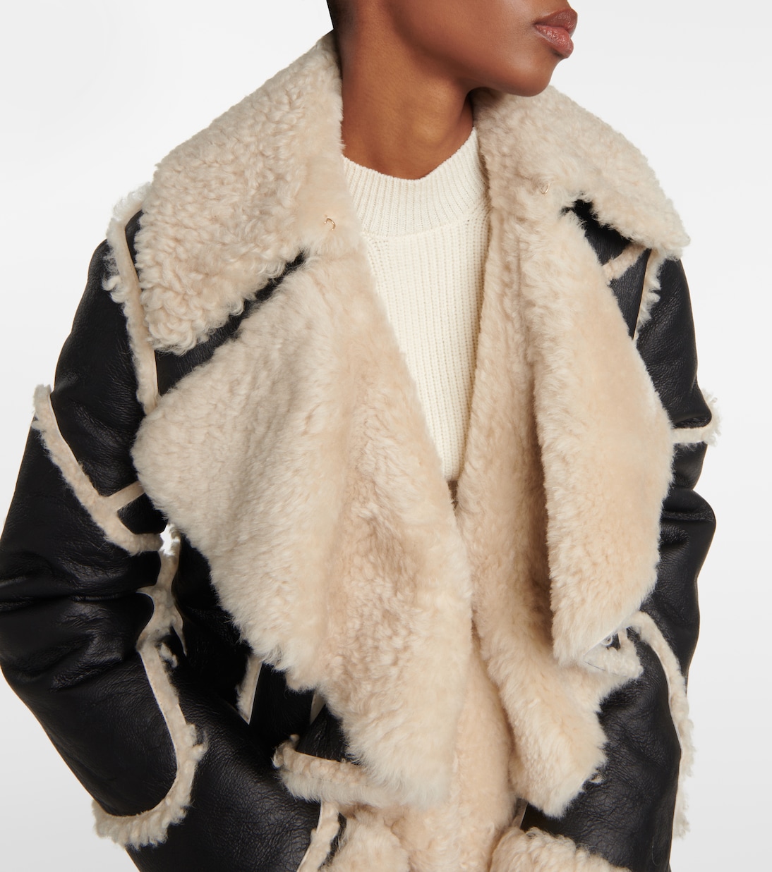 Mantel aus Shearling und Leder | Chloé