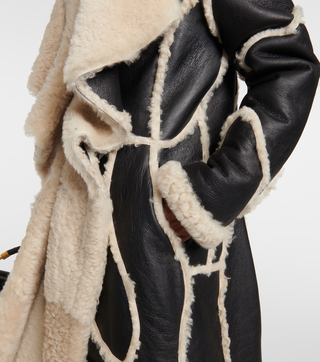 Mantel aus Shearling und Leder | Chloé