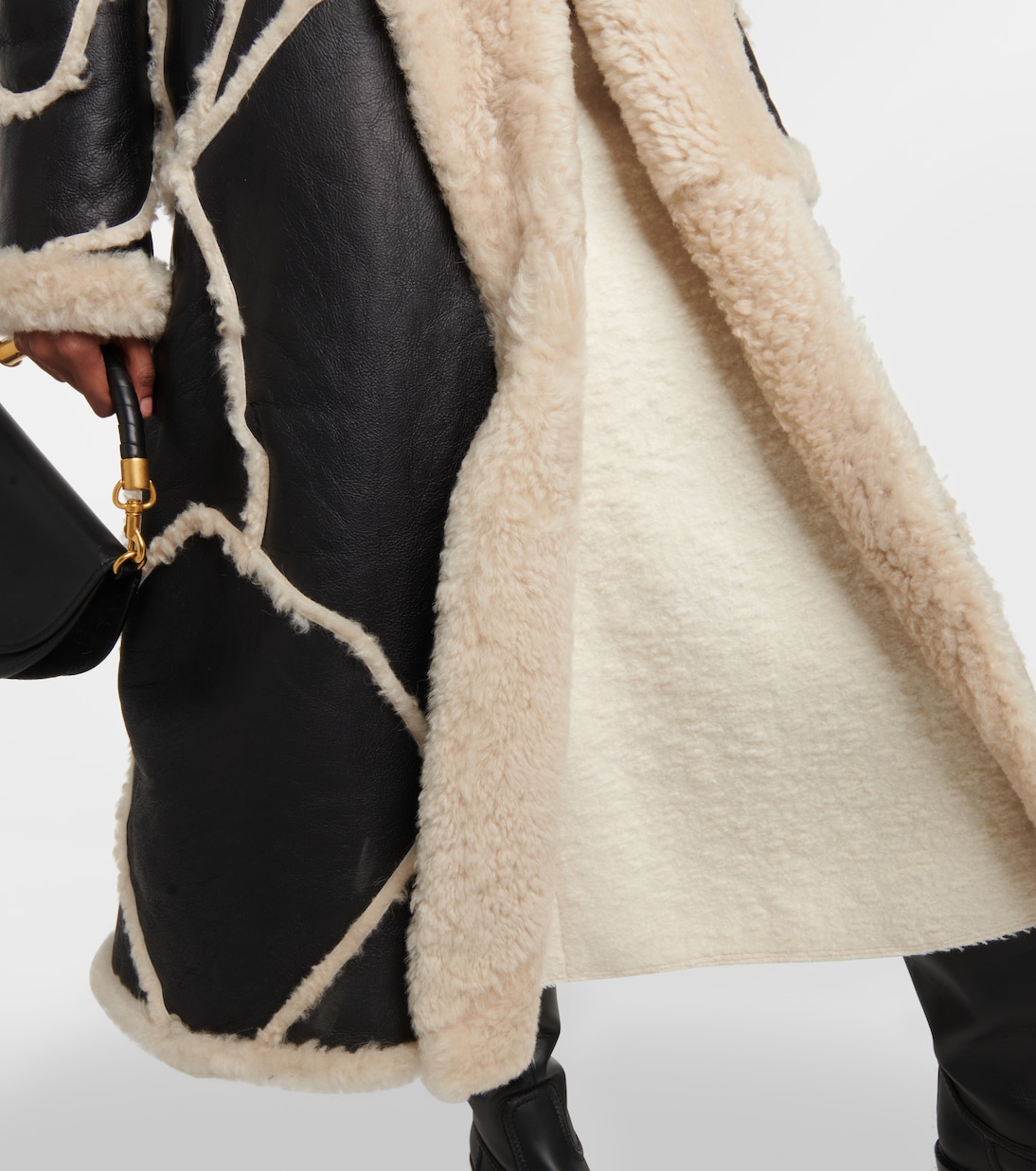 Mantel aus Shearling und Leder | Chloé
