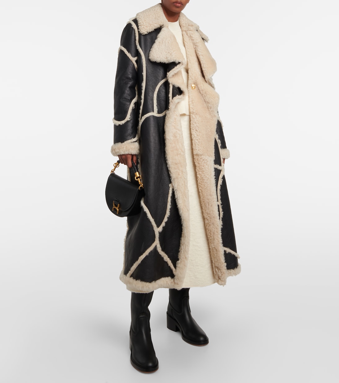 Mantel aus Shearling und Leder | Chloé