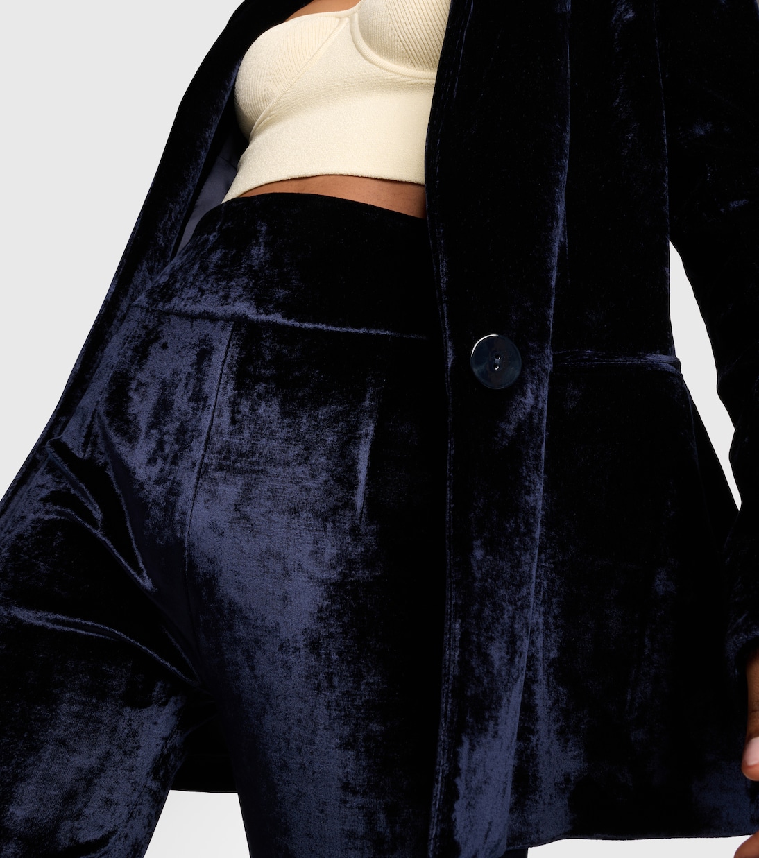 Pantaloni regular in velluto a vita alta | Galvan