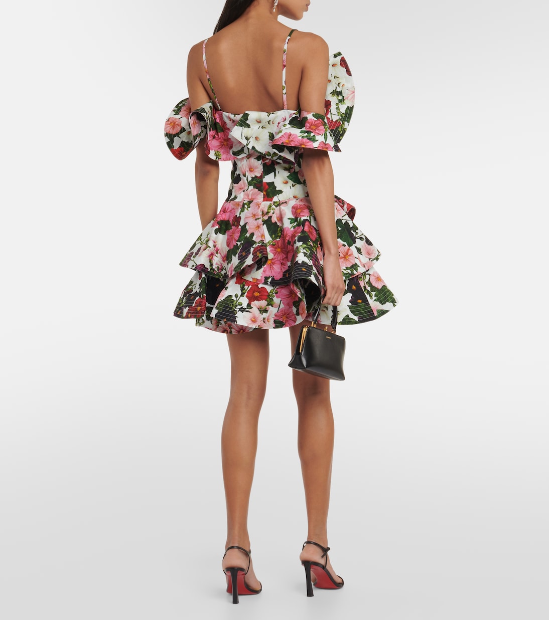 Ruffled floral cotton-blend minidress | Oscar de la Renta