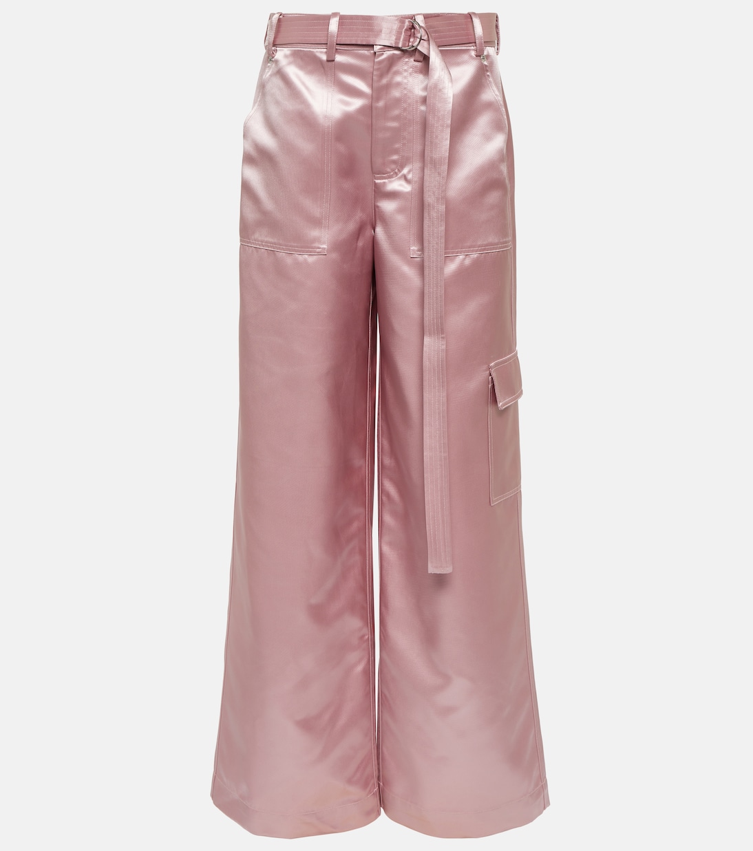High-Rise-Hose Shay aus Satin | Staud