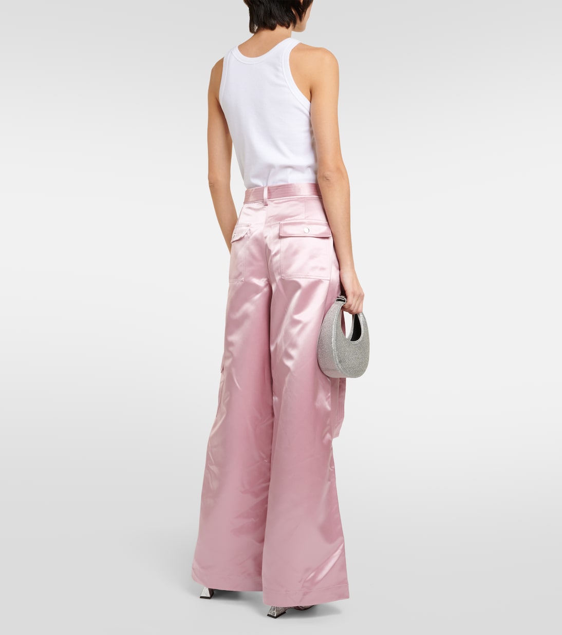 High-Rise-Hose Shay aus Satin | Staud