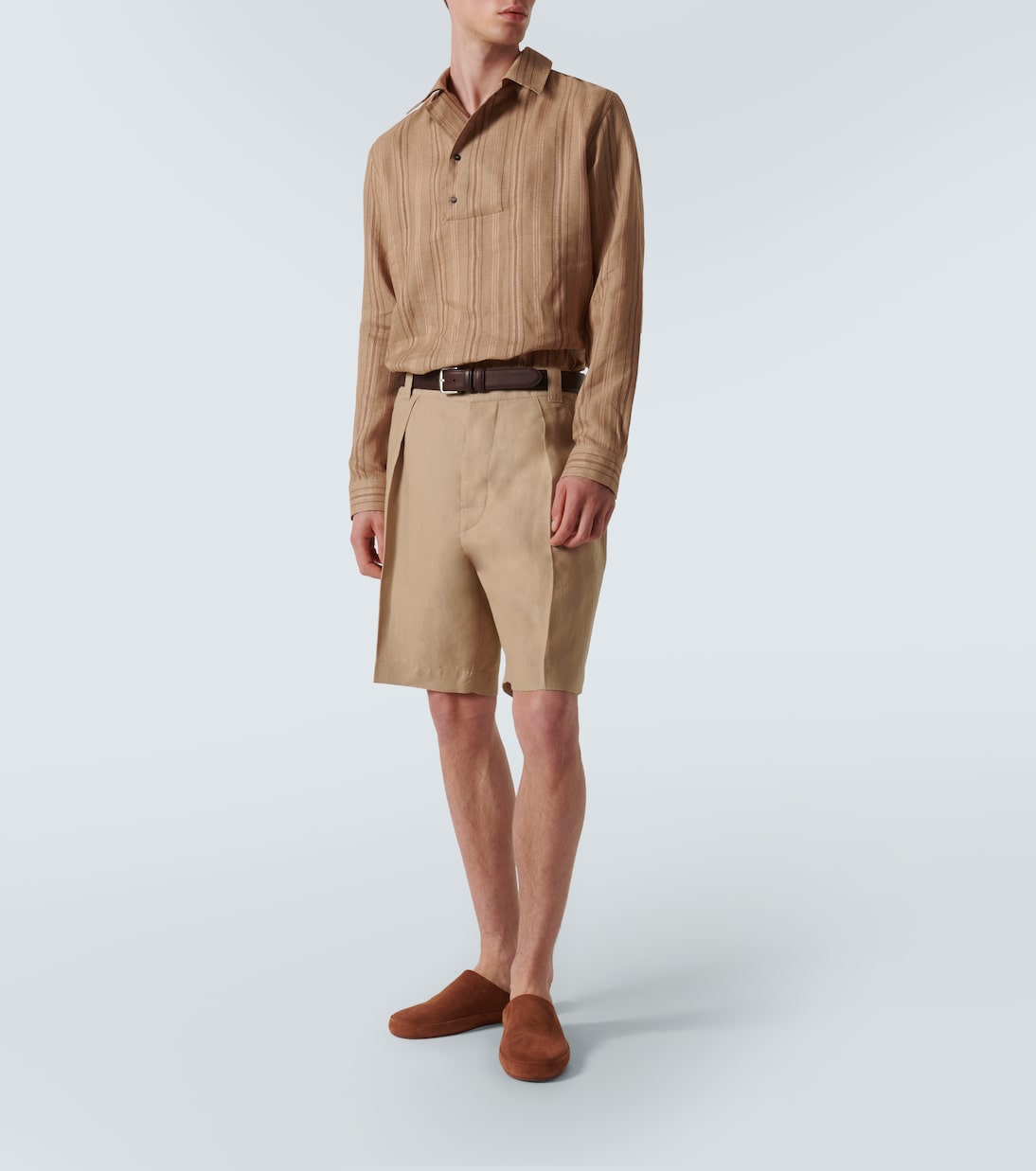 Camisa Shinano de lino a rayas | Loro Piana
