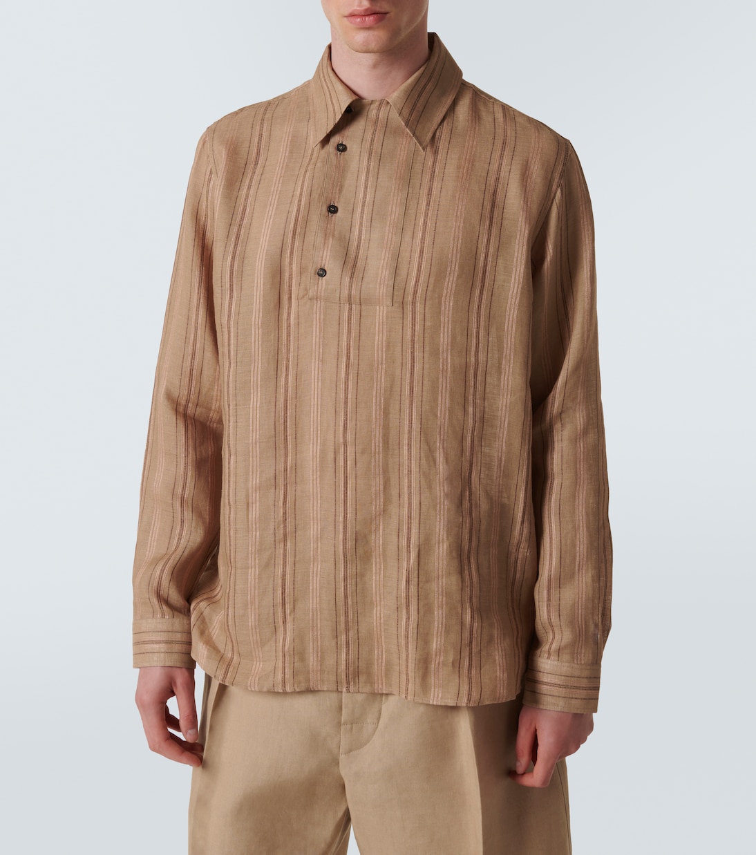 Camisa Shinano de lino a rayas | Loro Piana