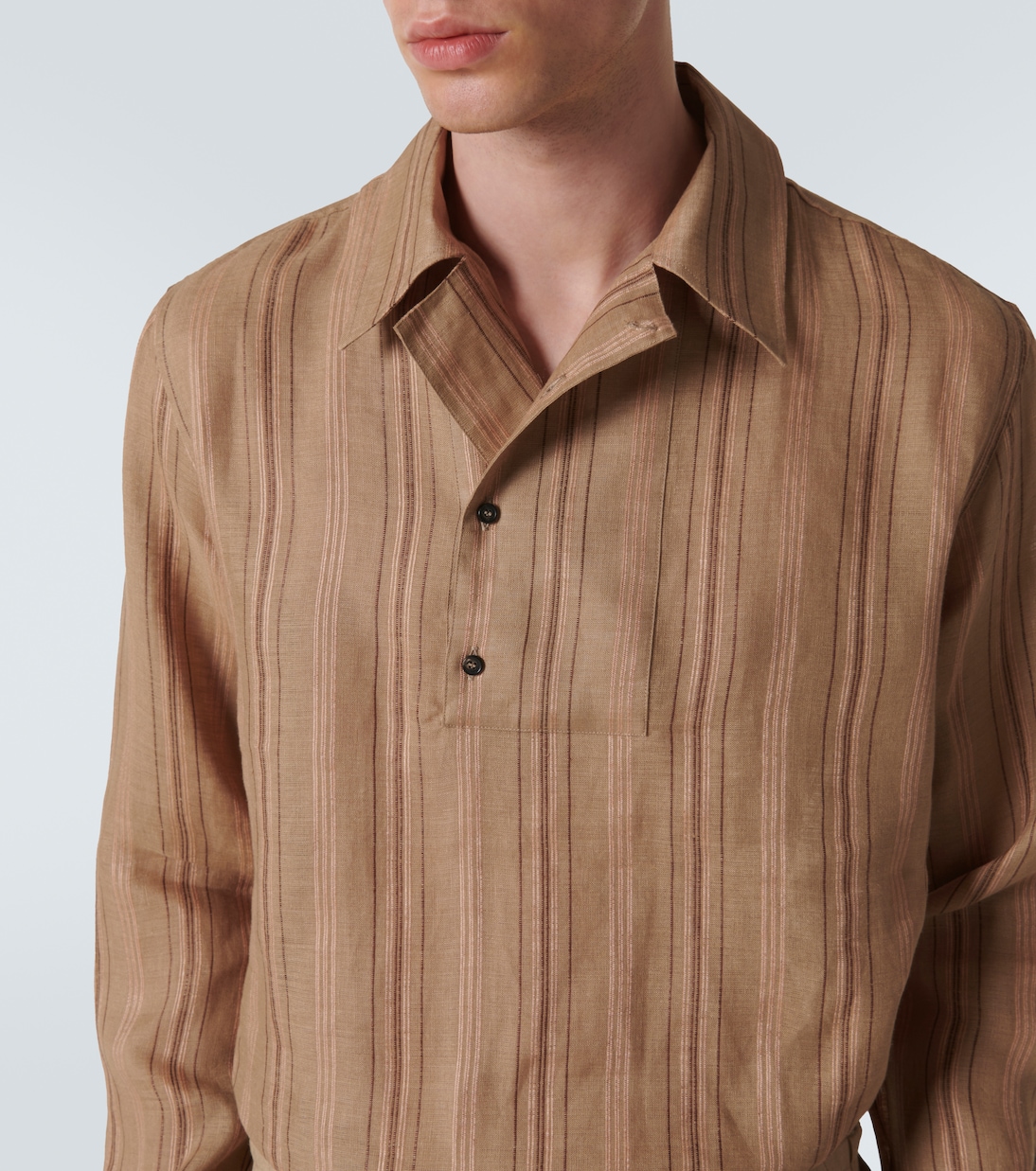 Camisa Shinano de lino a rayas | Loro Piana
