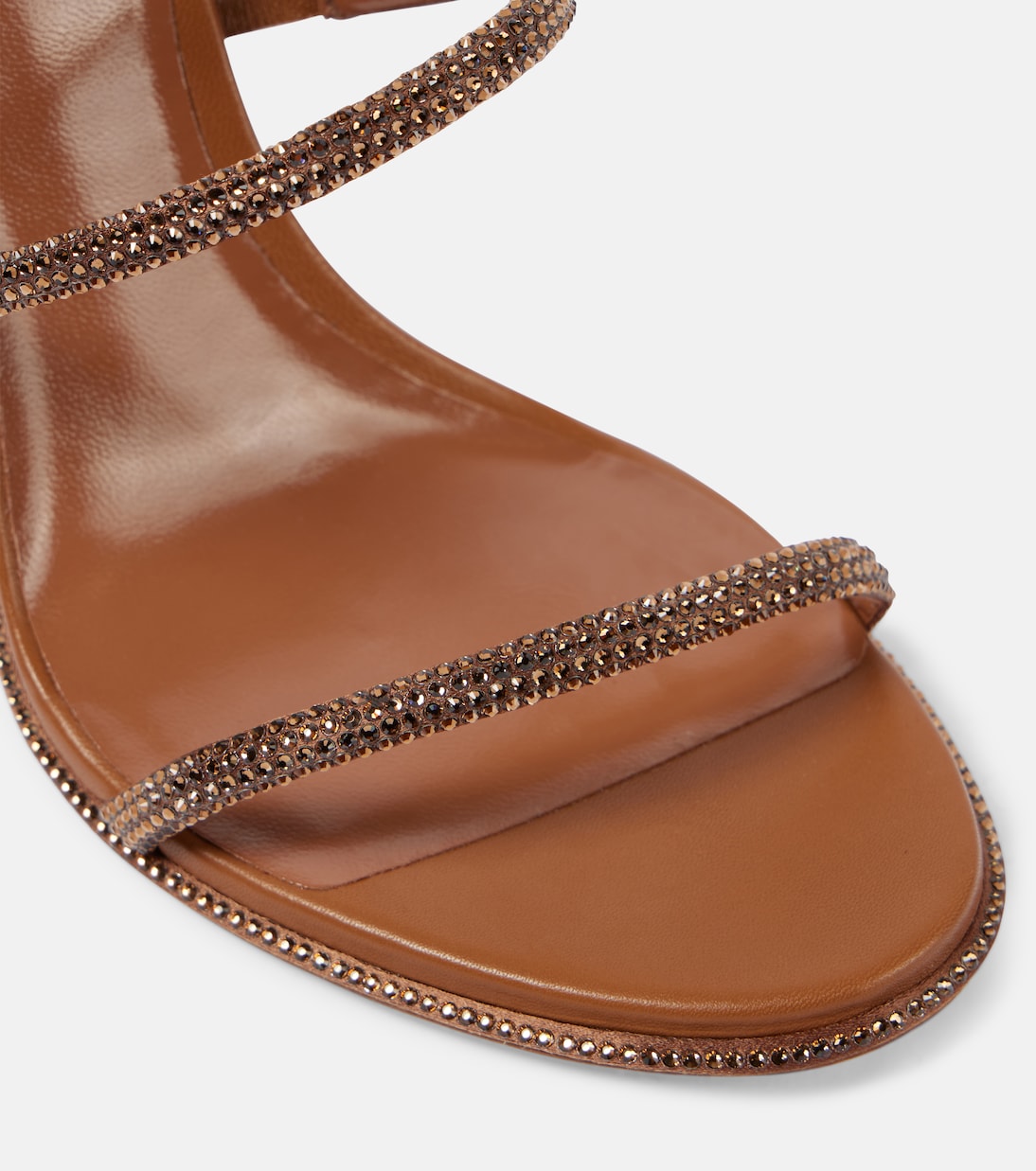Verzierte Sandalen Cleo 105 aus Satin und Leder | Rene Caovilla