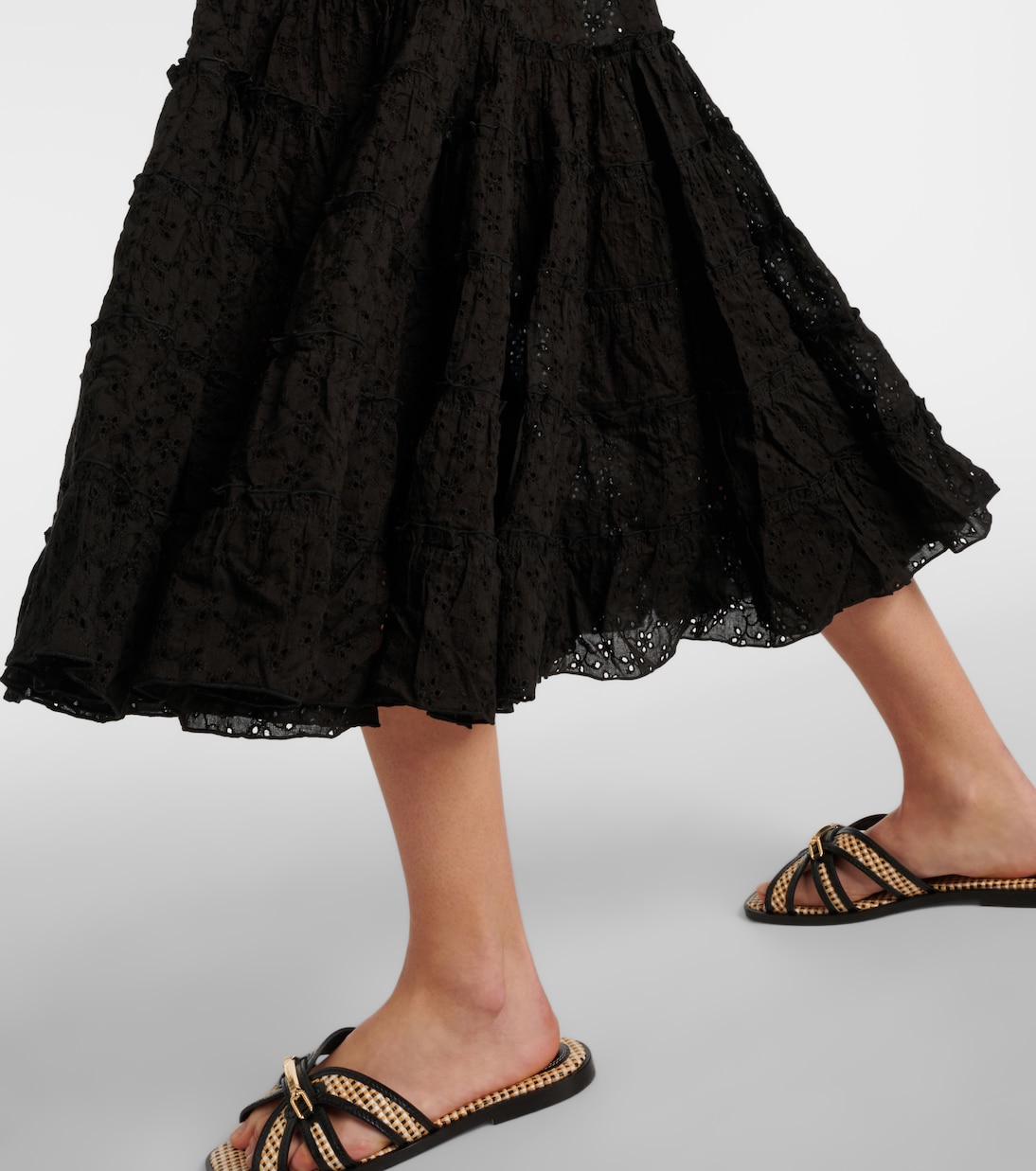 Vestido midi Soledad de algodón fruncido | Poupette St Barth
