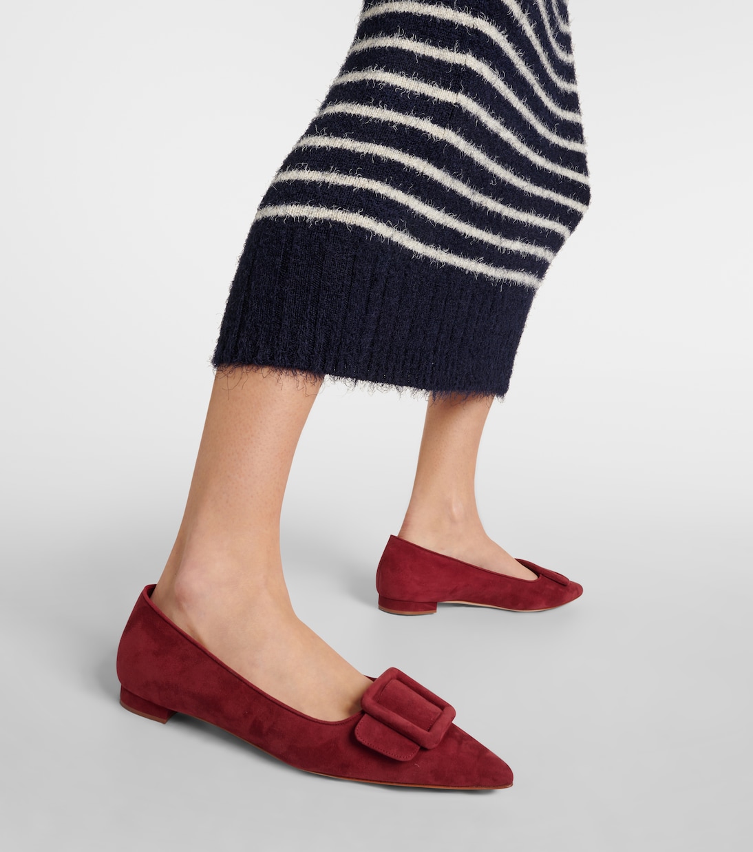 Maysalepumpflat suede ballet flats | Manolo Blahnik