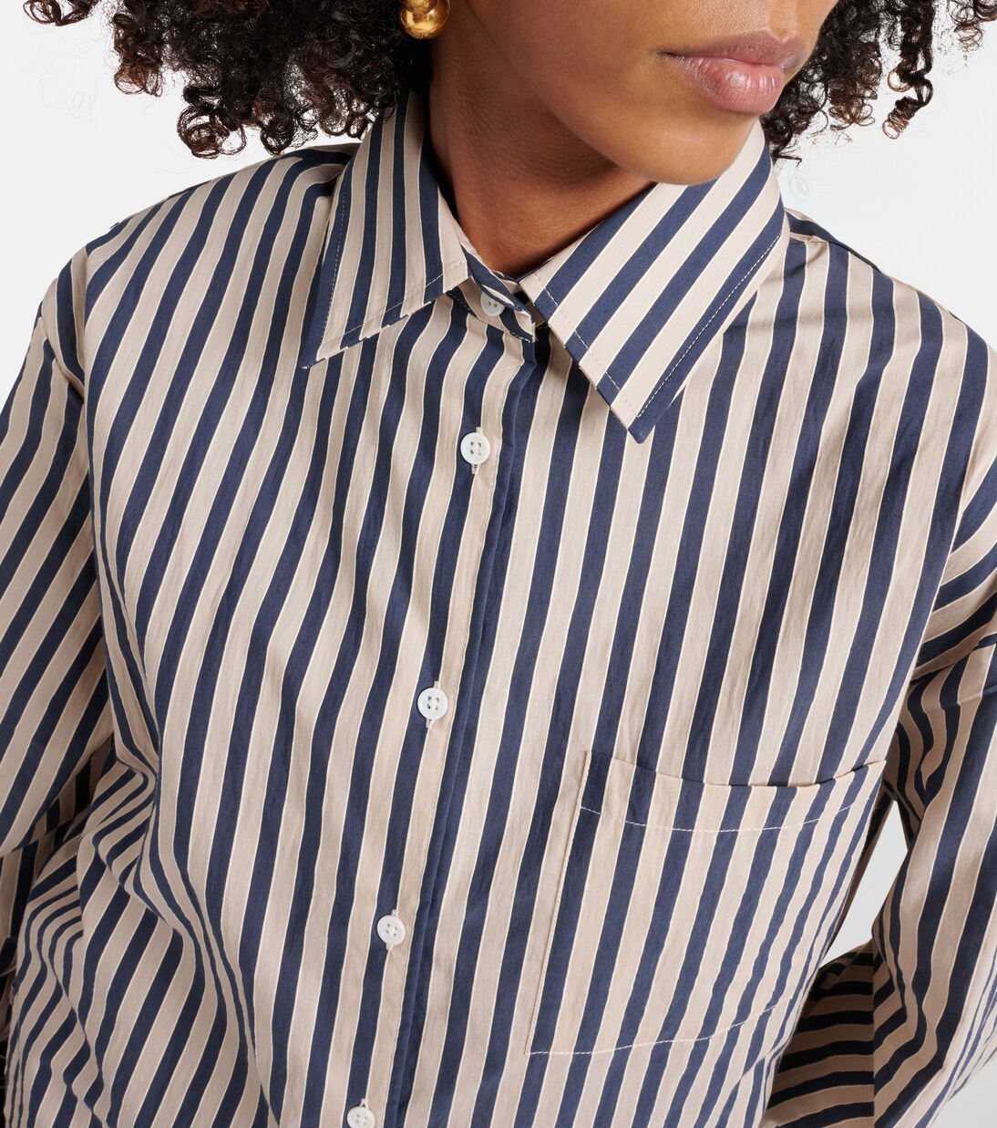 Camisa de mezcla de algodón a rayas | The Frankie Shop
