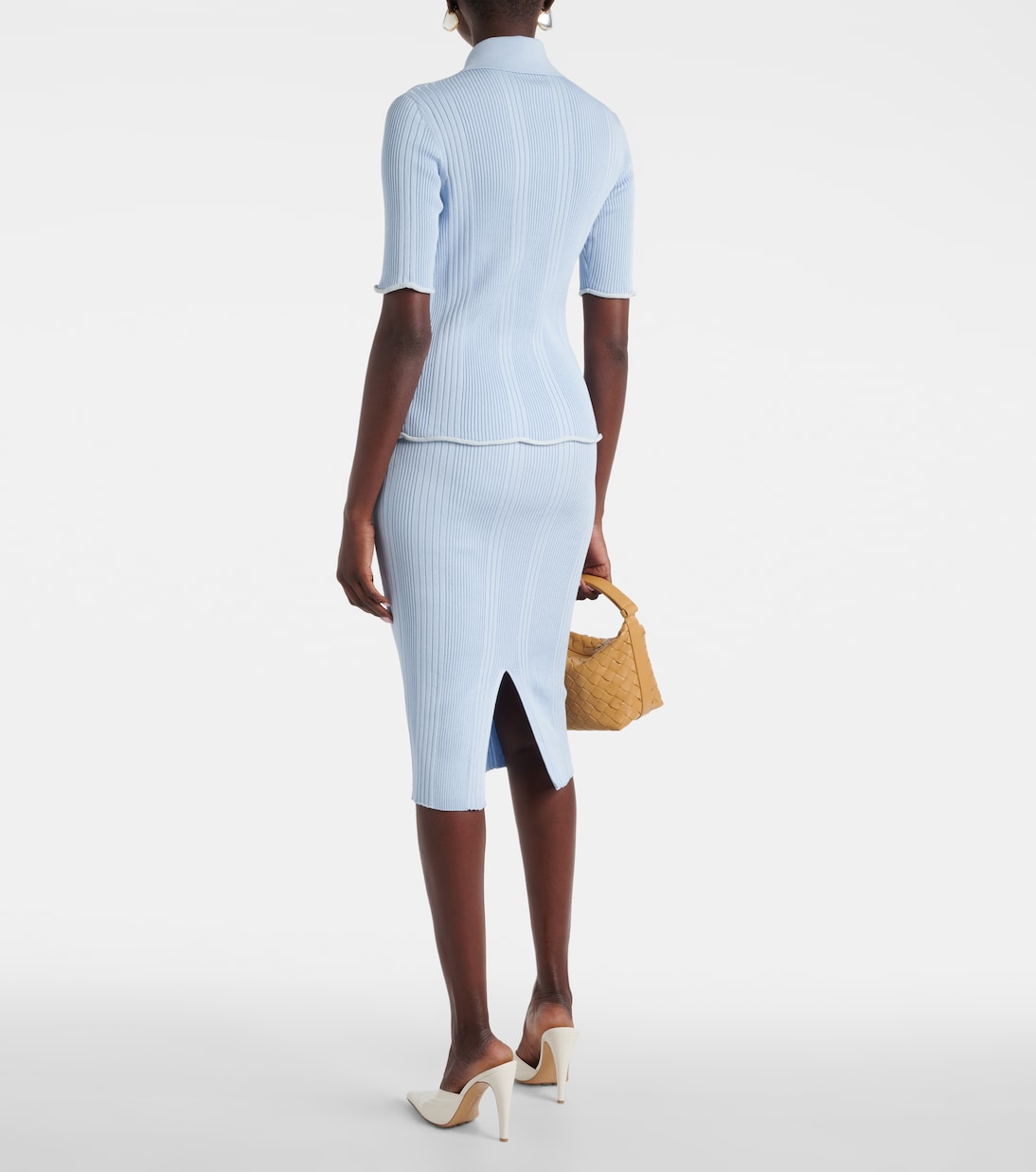 Ribbed-knit cotton polo shirt | Bottega Veneta