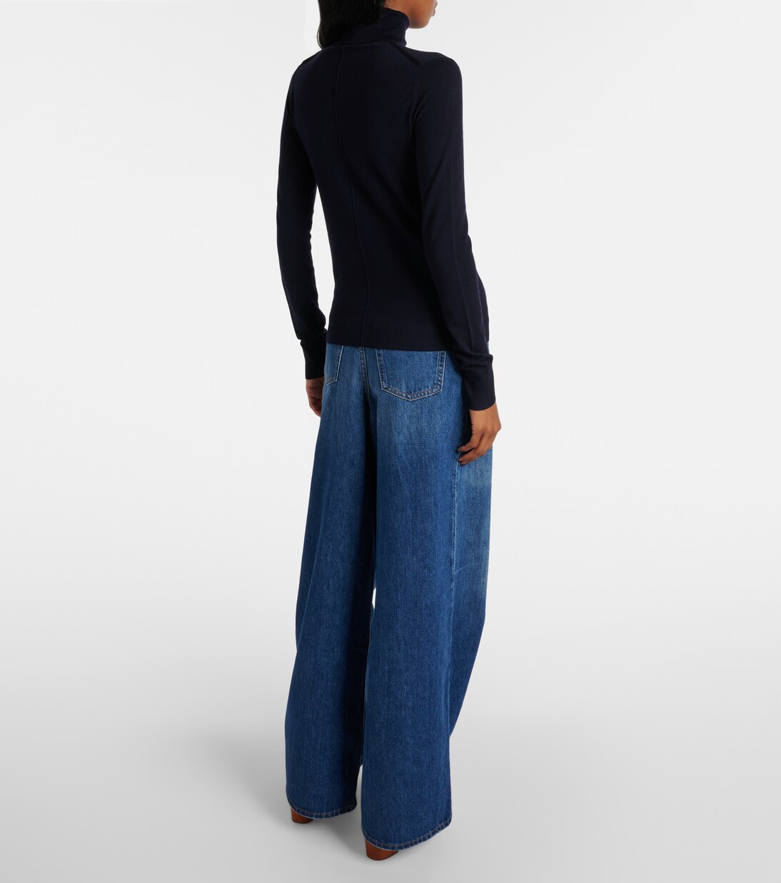 Semi-sheer wool turtleneck top | Chloé