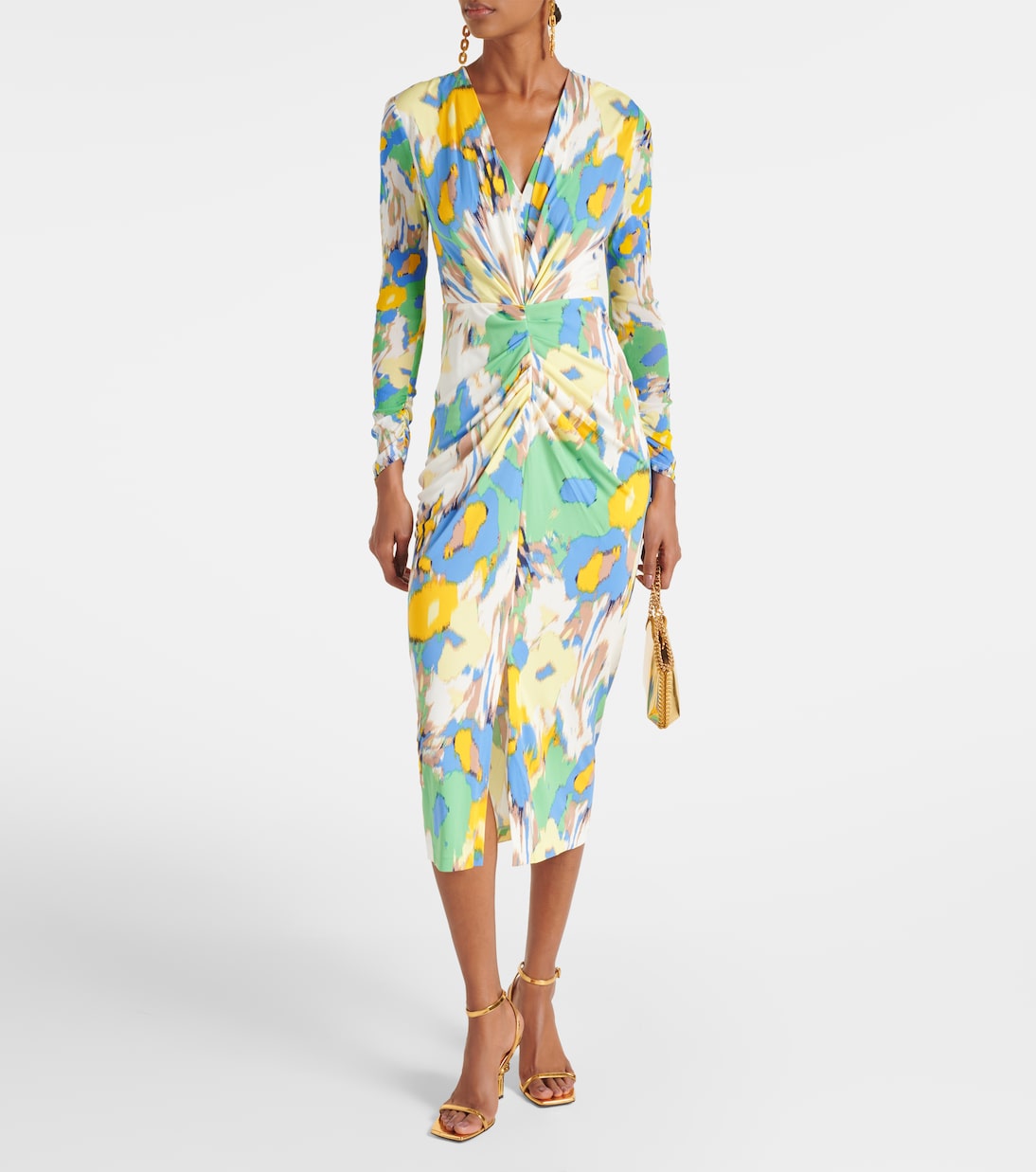 Hades printed ruched jersey midi dress | Diane von Furstenberg
