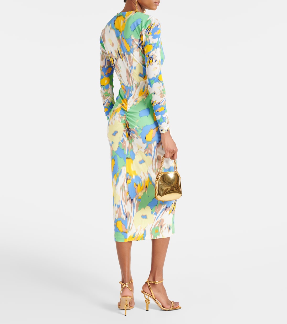 Hades printed ruched jersey midi dress | Diane von Furstenberg