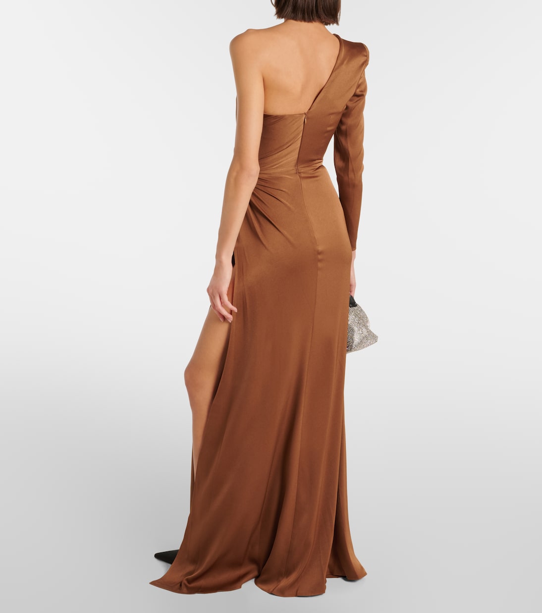 One-shoulder satin gown | Alex Perry