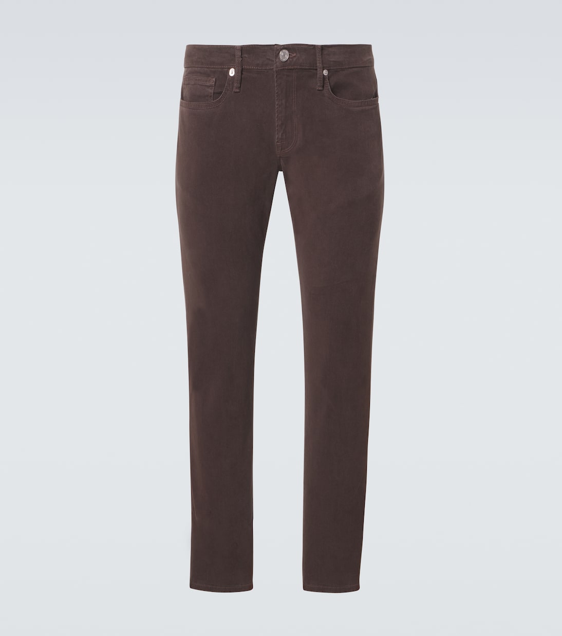 Pantalones ajustados de sarga de tiro medio | Frame
