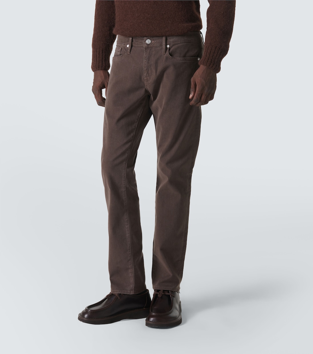 Pantalones ajustados de sarga de tiro medio | Frame