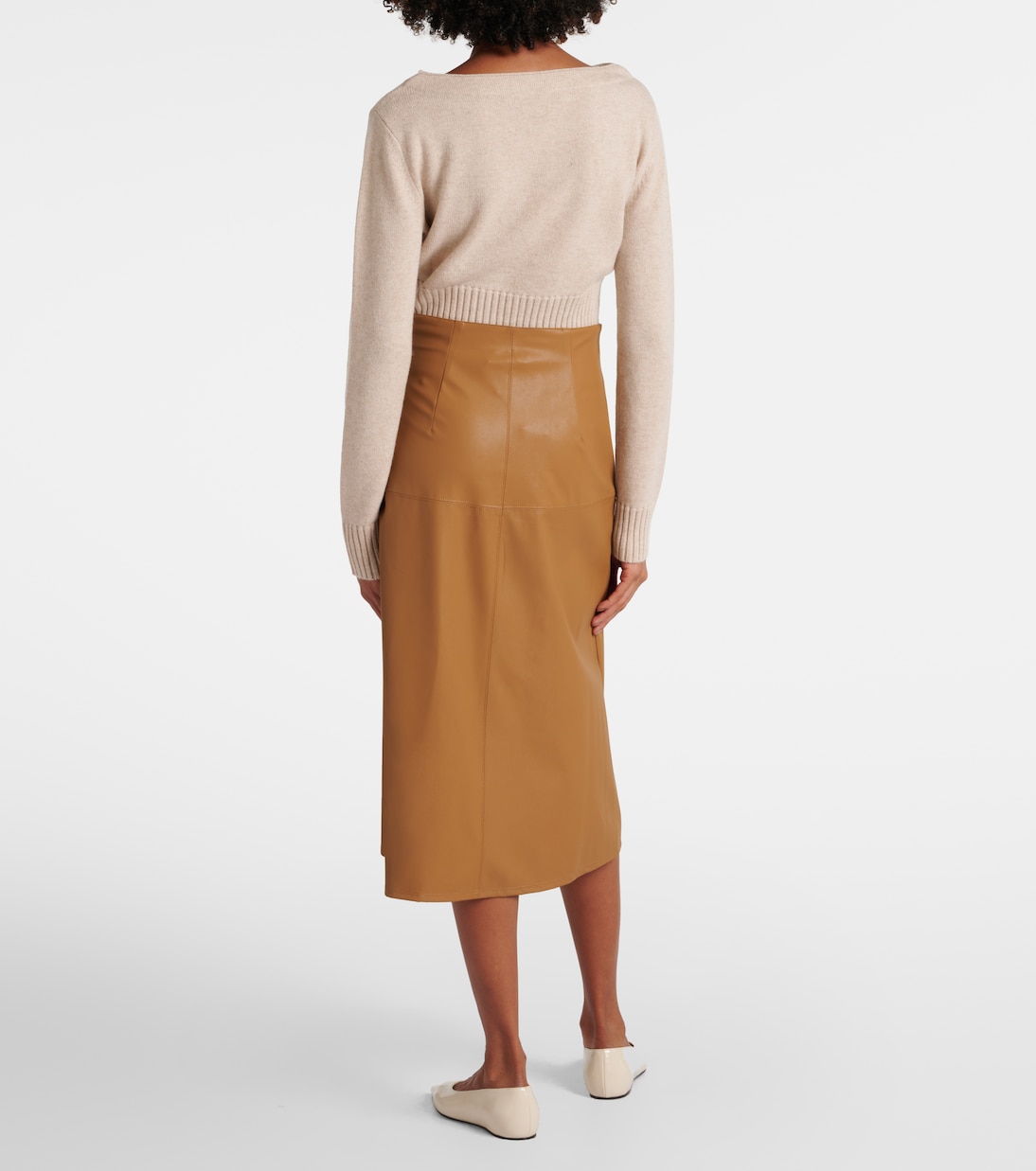 Leisure Scilli coated jersey midi skirt | Max Mara