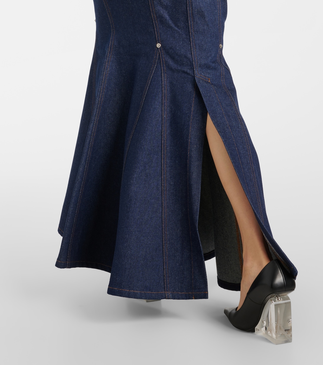 Gonna di jeans lunga a vita alta  | Jean Paul Gaultier