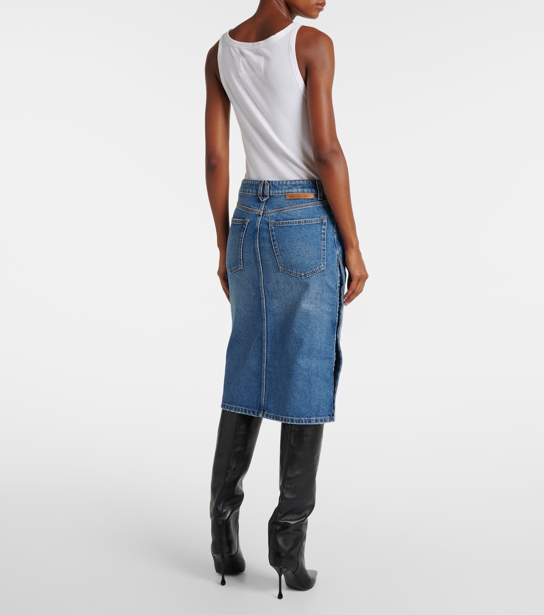 Gonna a tubino di jeans a vita media | Stella McCartney
