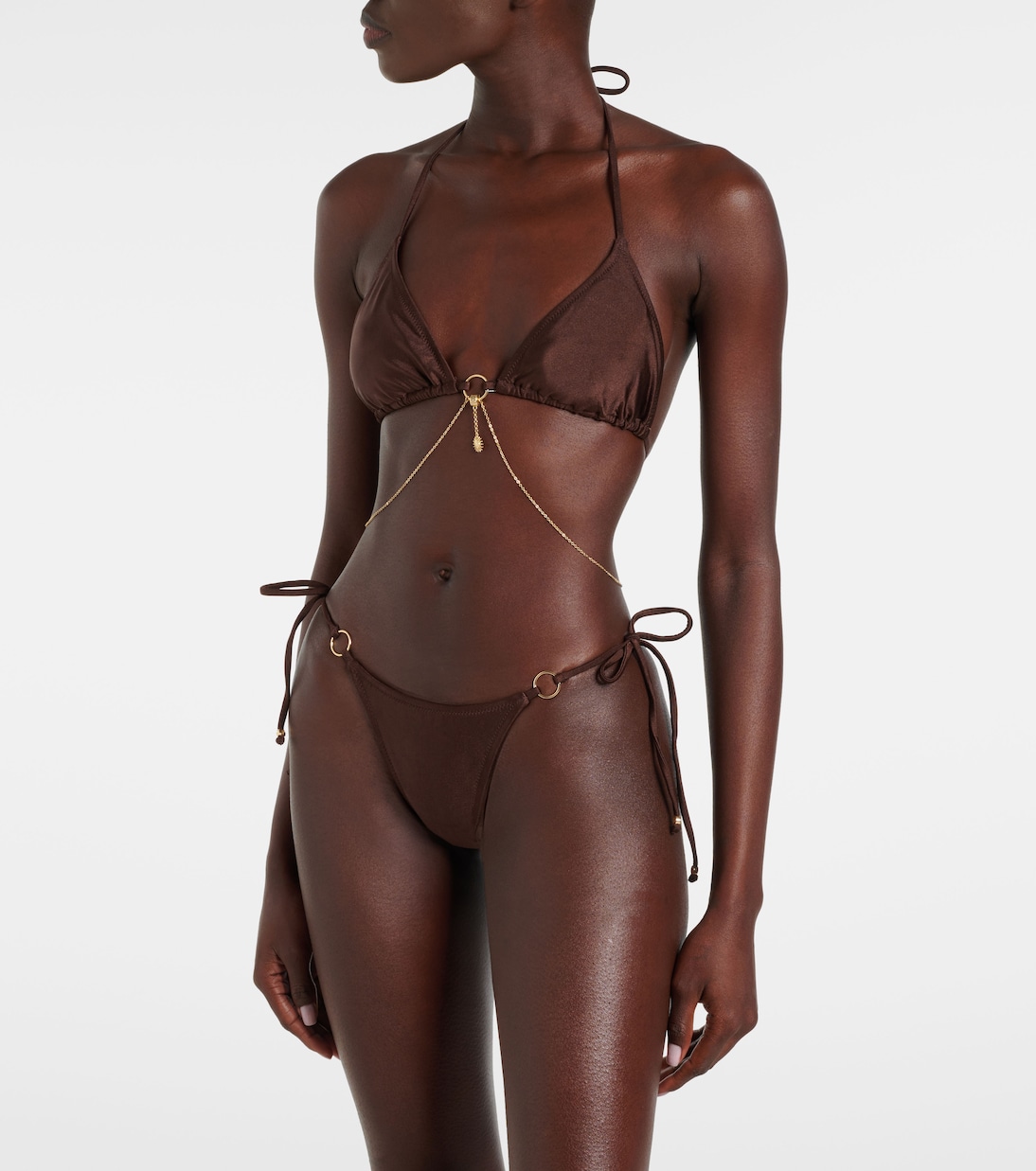 Top de bikini triangular con cadena | Bananhot
