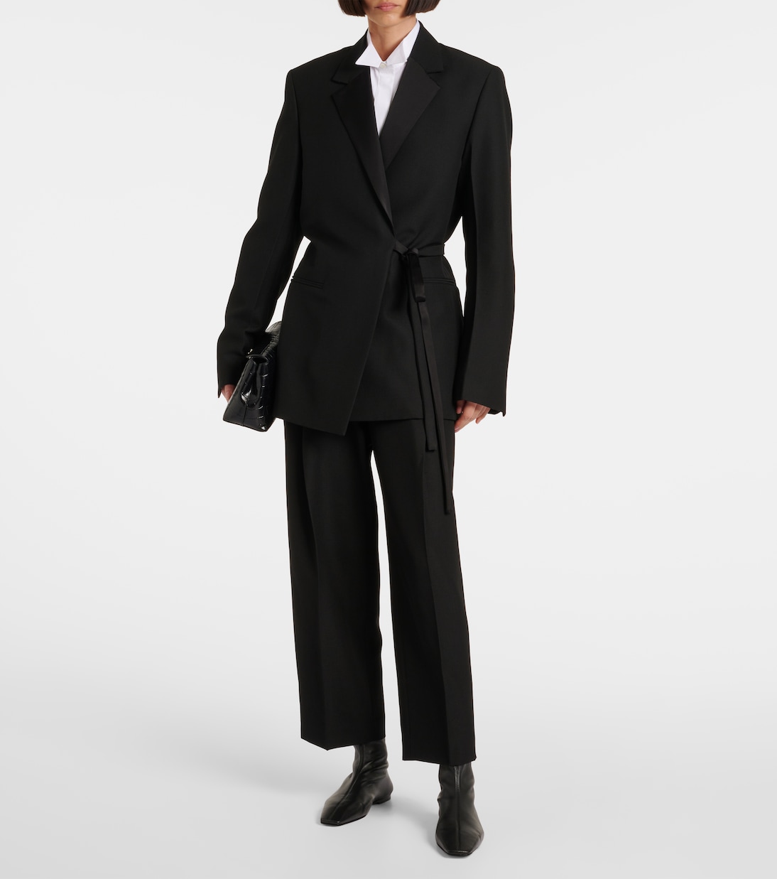 Pantaloni regular in twill a vita alta | Toteme