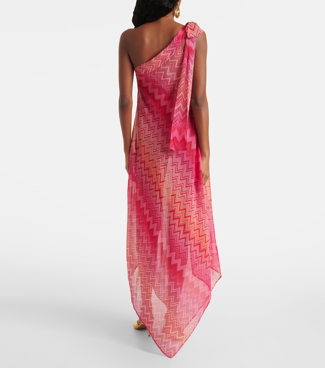 One-Shoulder-Kaftan aus Seide | Missoni