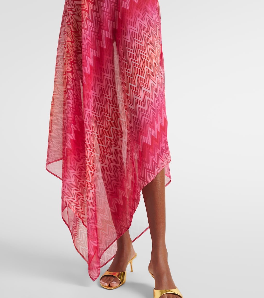 One-Shoulder-Kaftan aus Seide | Missoni