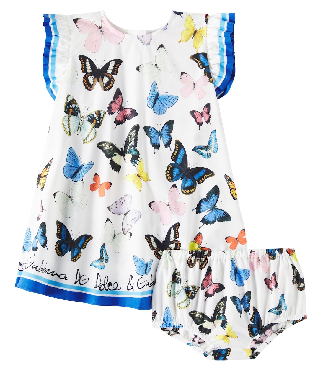 Baby - Set di abito e culottes in cotone | Dolce&Gabbana Kids