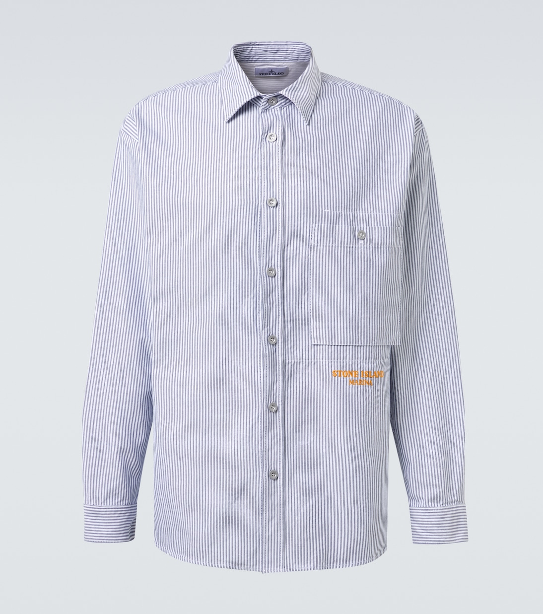 Camicia Marina in cotone a righe | Stone Island