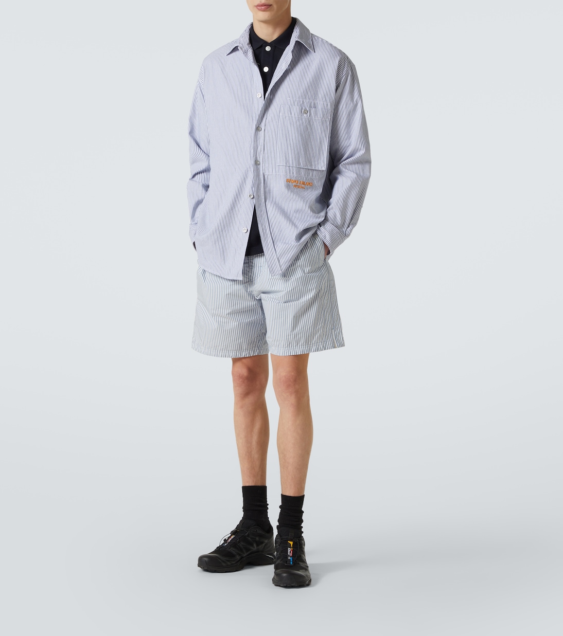 Camicia Marina in cotone a righe | Stone Island