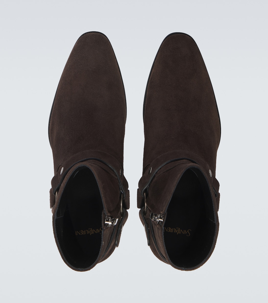 Stivaletti Wyatt Harness 40 in suede | Saint Laurent