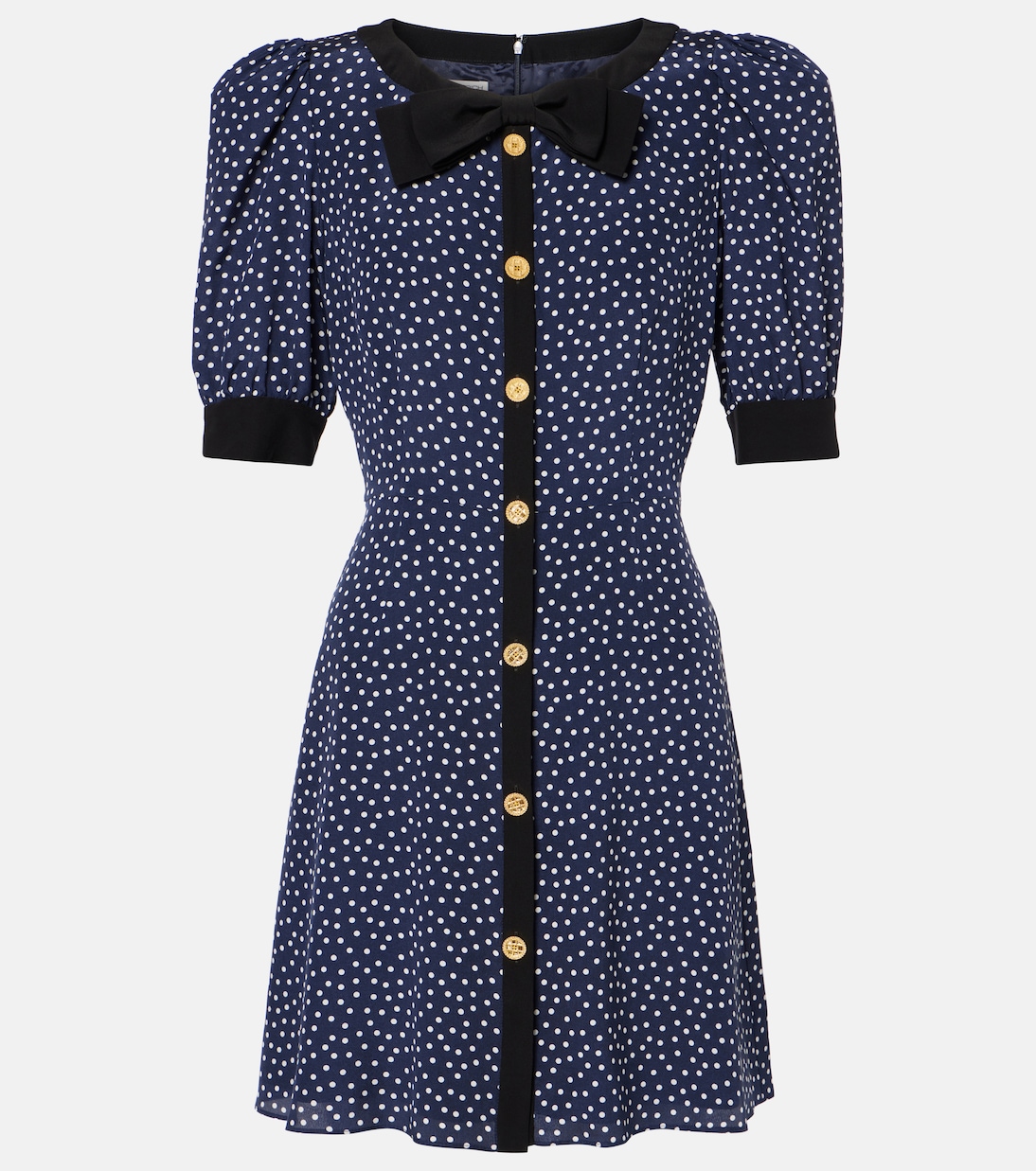 Abito corto in seta a pois | Alessandra Rich