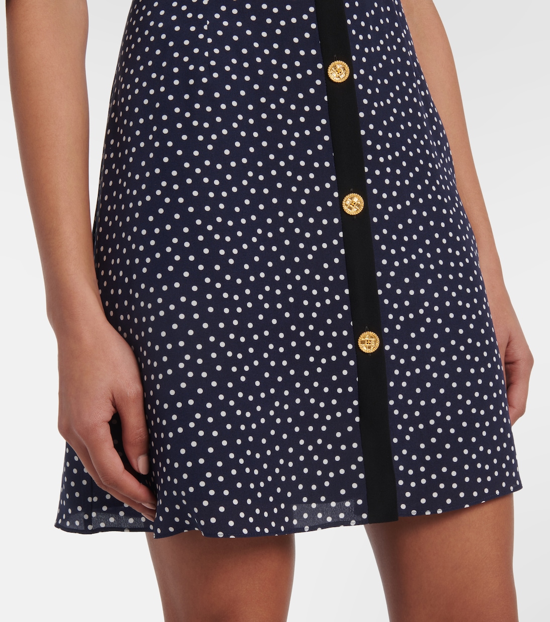Abito corto in seta a pois | Alessandra Rich