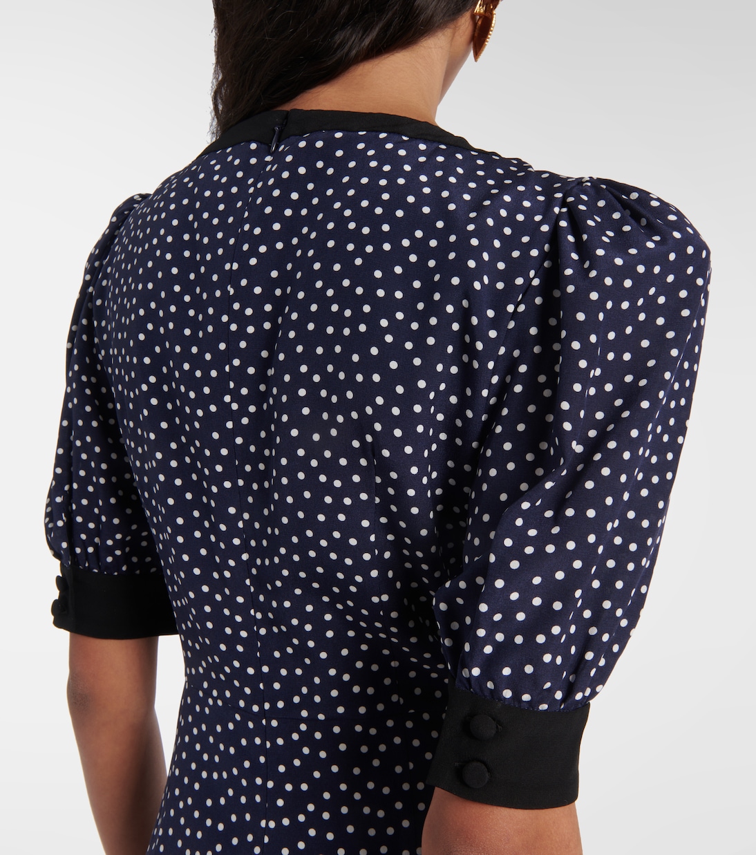 Abito corto in seta a pois | Alessandra Rich