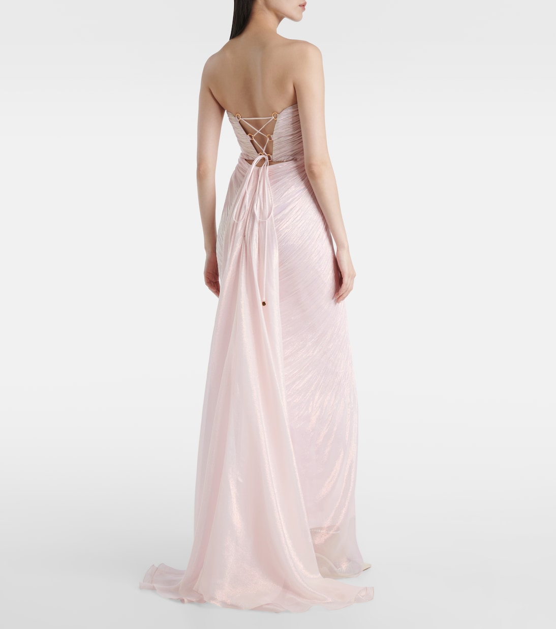 Meilien pleated silk-blend chiffon gown | Maria Lucia Hohan