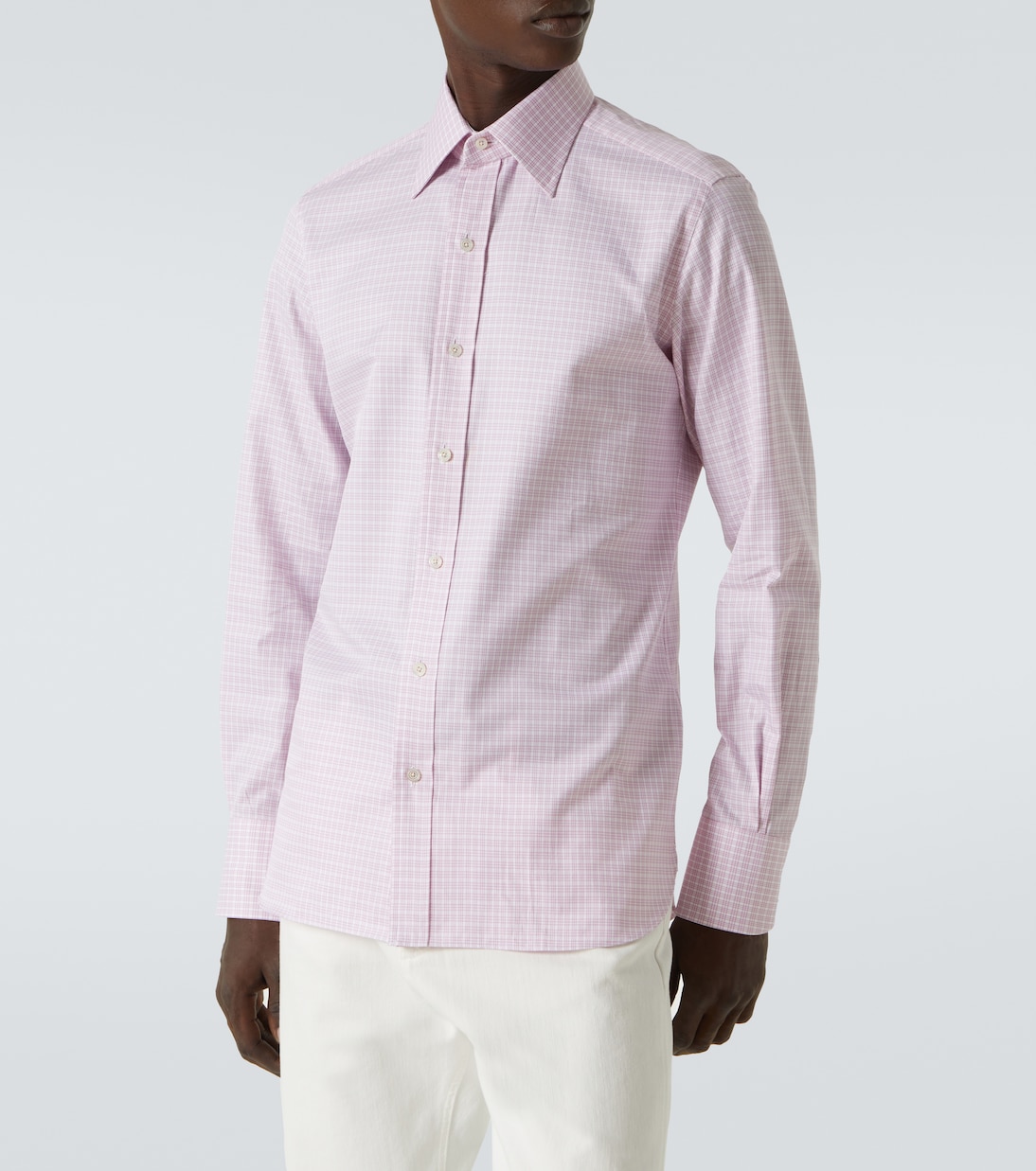 Camisa en popelín de algodón a cuadros | Tom Ford