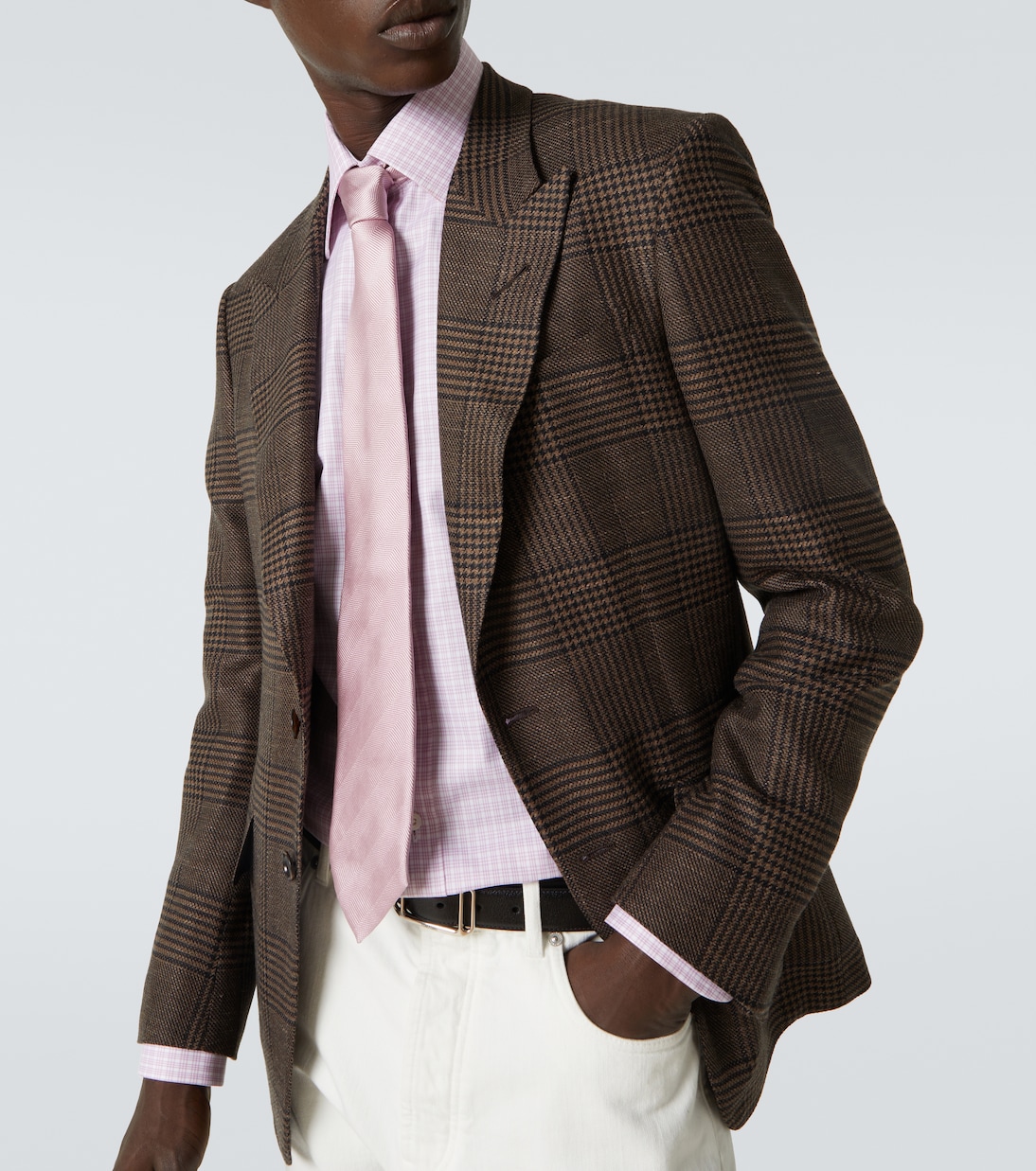 Camisa en popelín de algodón a cuadros | Tom Ford