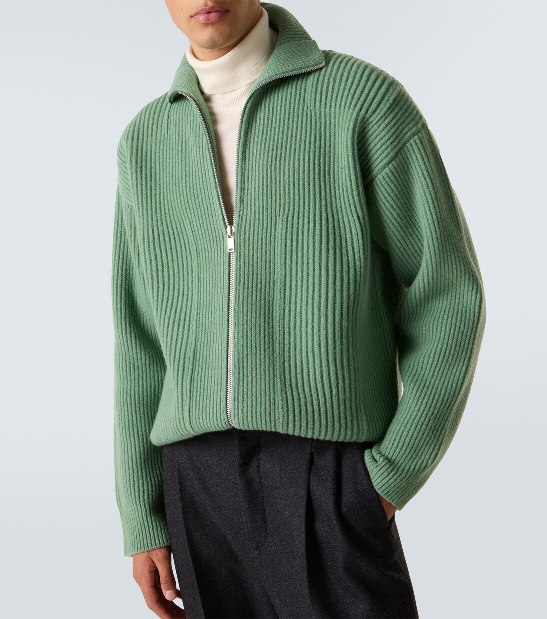Wool zip-up cardigan | Jil Sander
