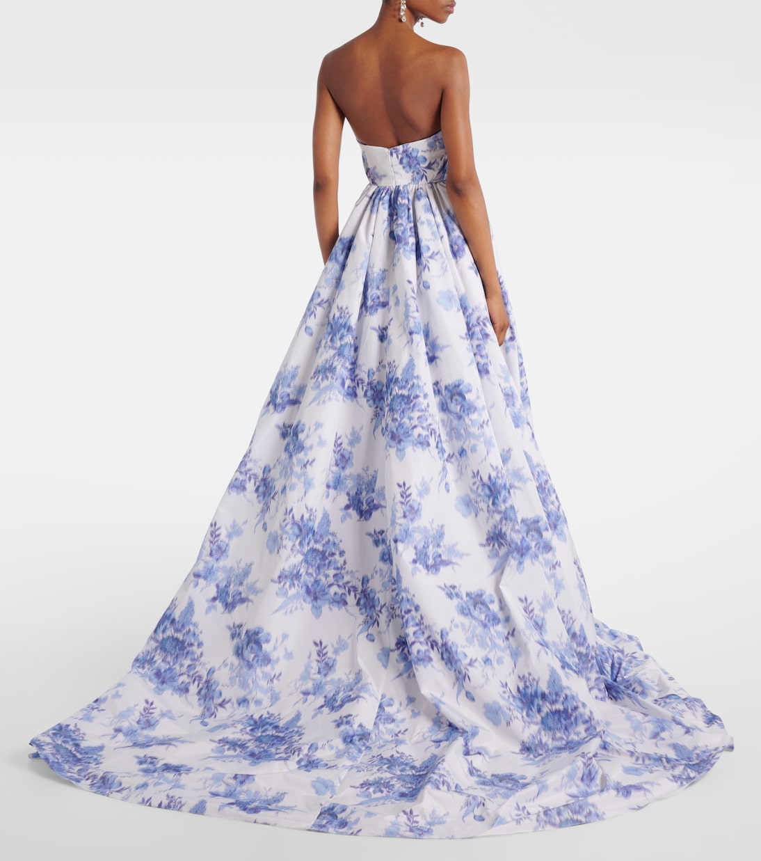 Robe longue en taffetas à fleurs | Carolina Herrera