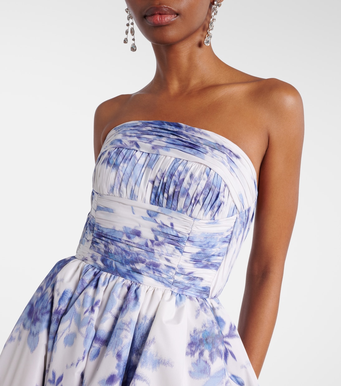 Robe longue en taffetas à fleurs | Carolina Herrera