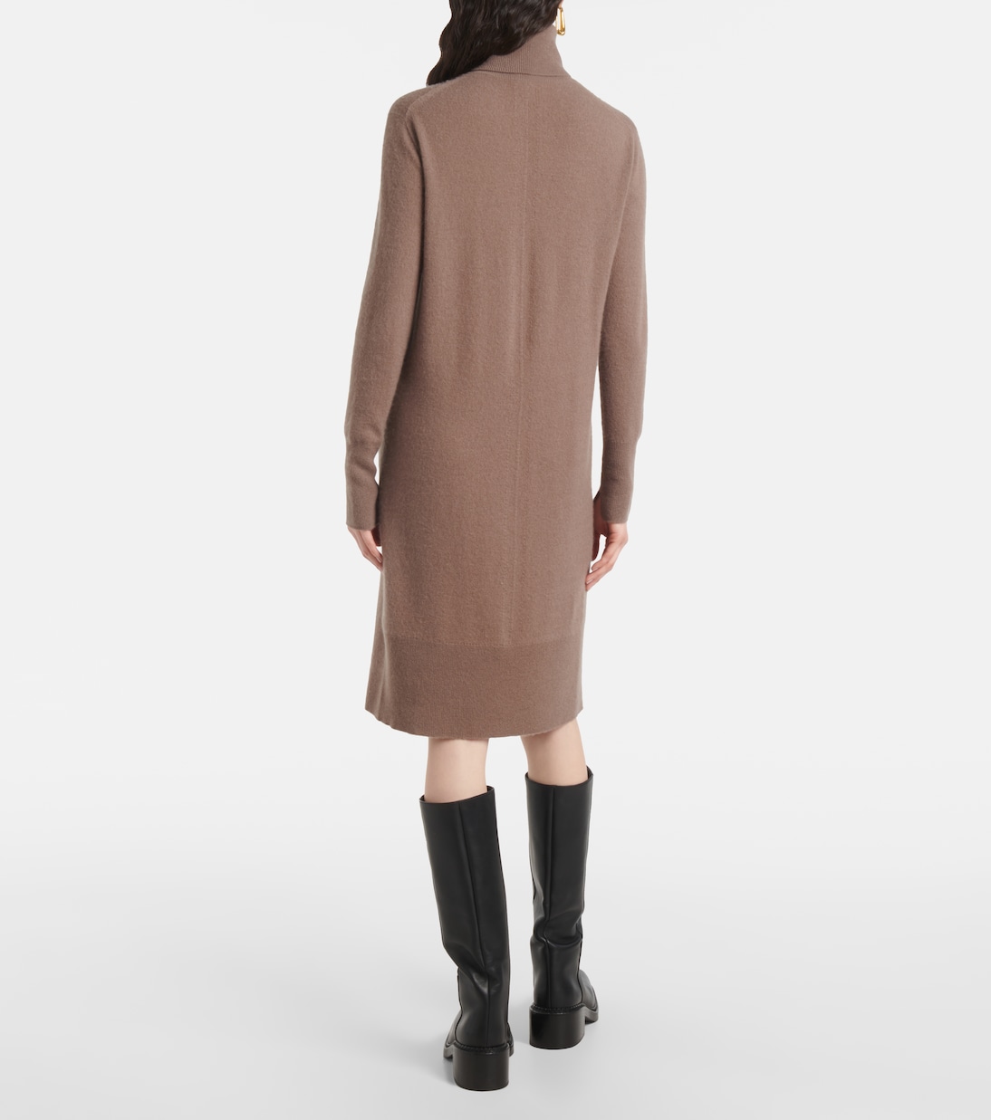 Cashmere turtleneck midi dress | Joseph