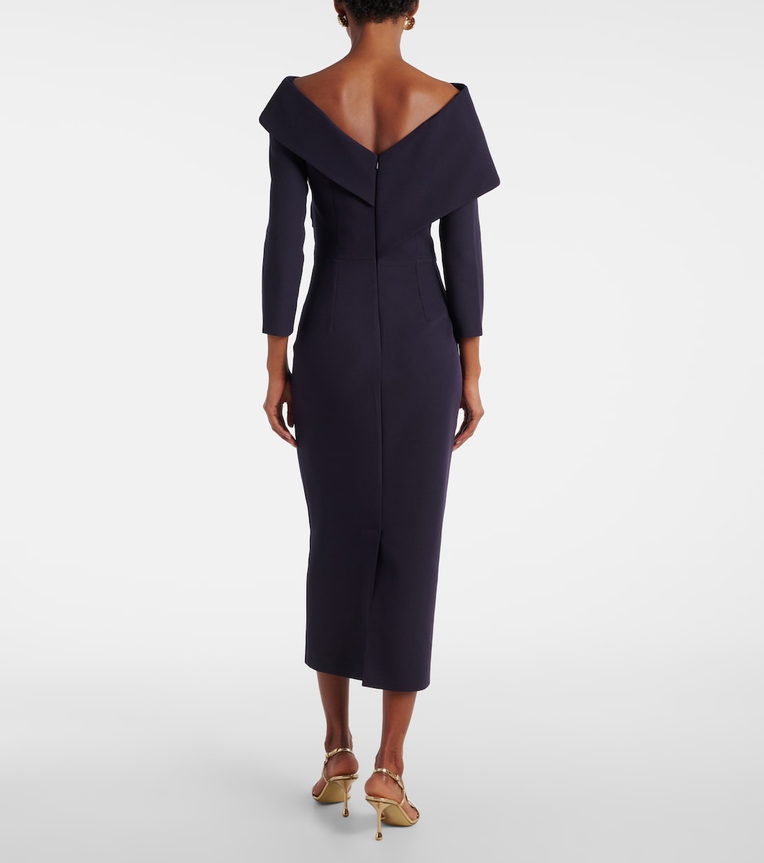 Off-shoulder crêpe midi dress | Safiyaa