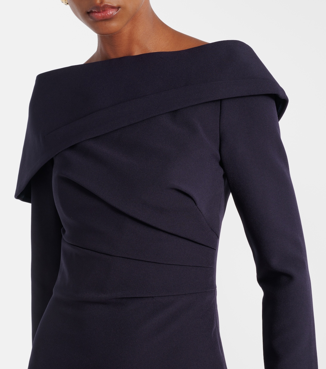 Off-shoulder crêpe midi dress | Safiyaa