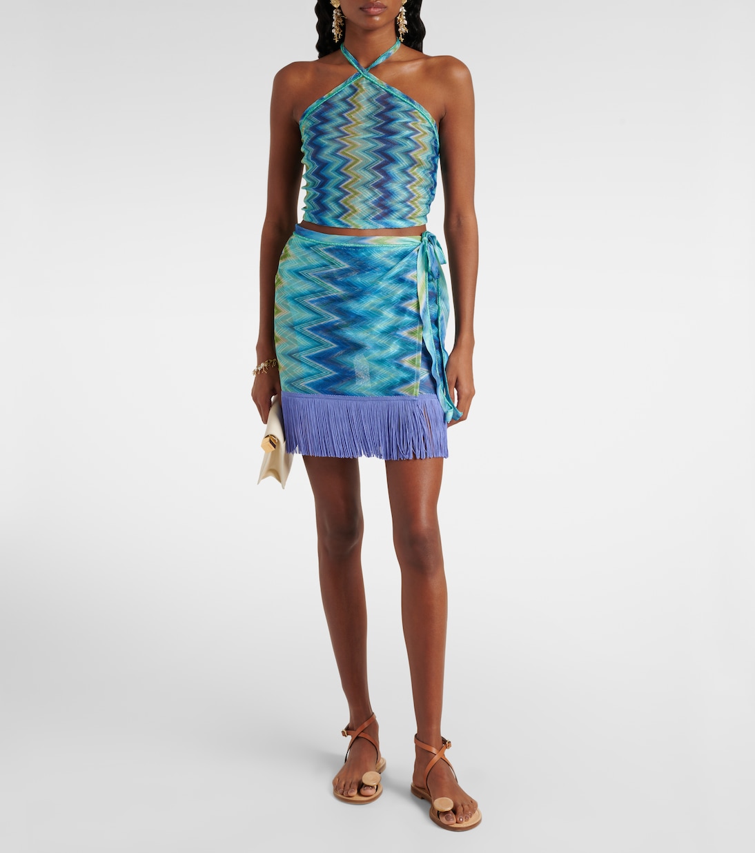 Zig Zag fringed wrap skirt | Missoni